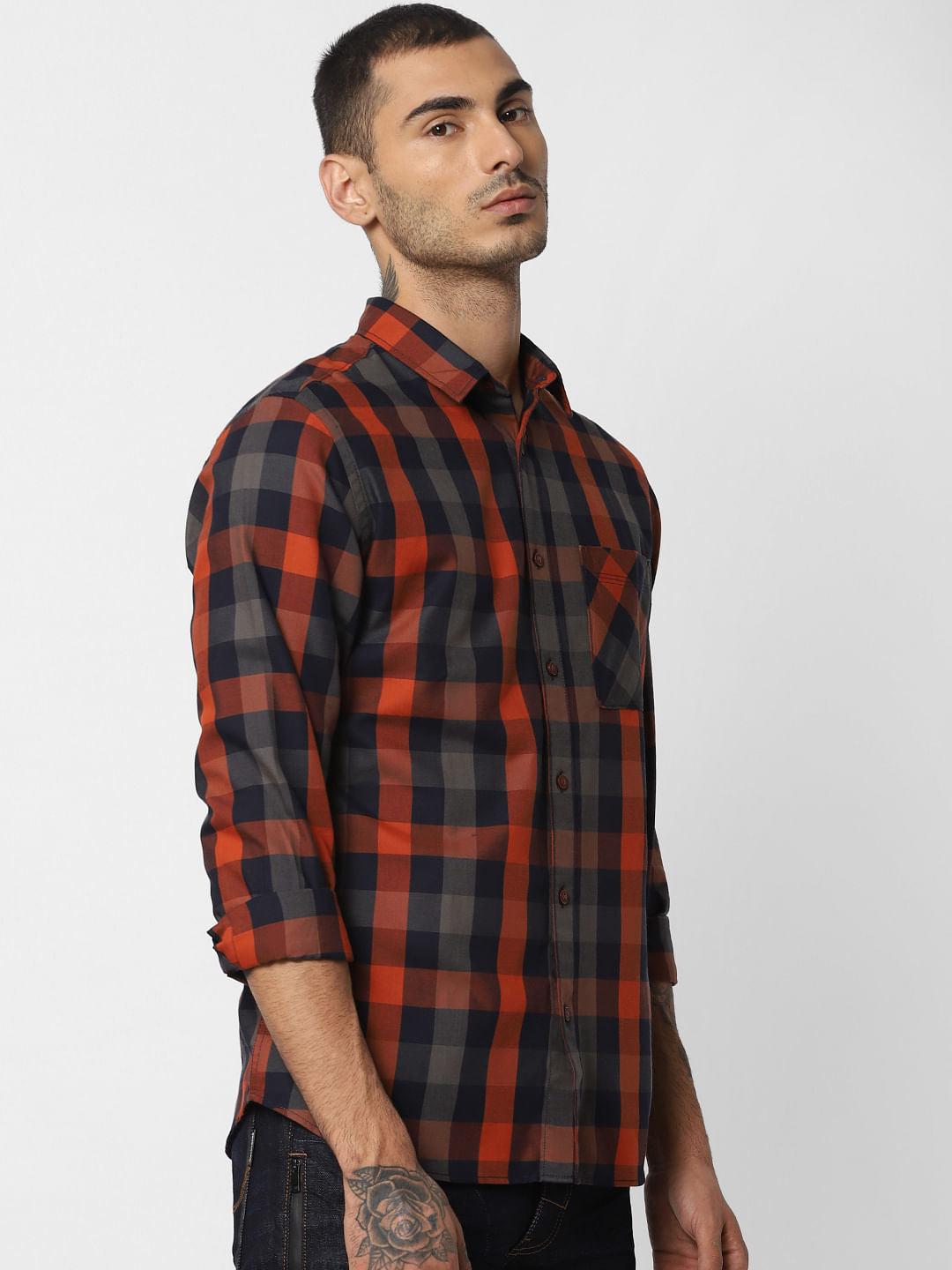 Rust Check Full Sleeves Shirt