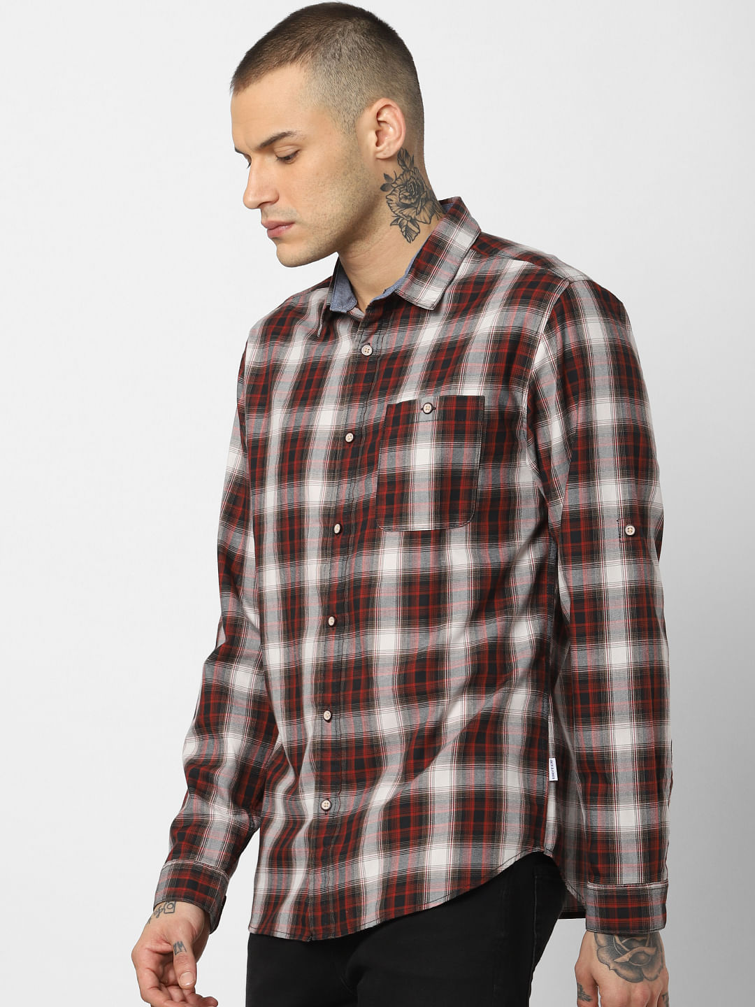 Red Check Full Sleeves Shirt