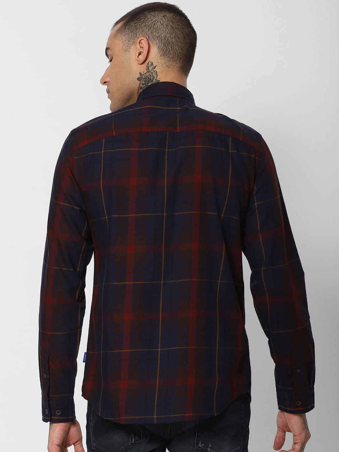 Maroon Check Full Sleeves Shirt