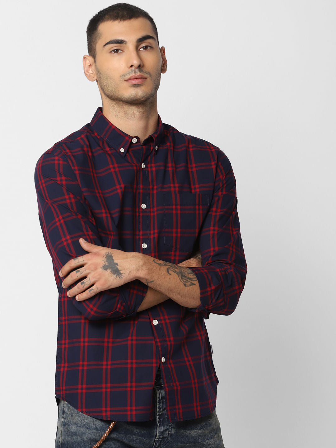Red Check Full Sleeves Shirt