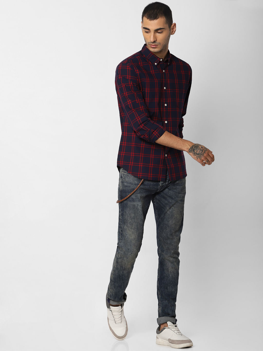 Red Check Full Sleeves Shirt