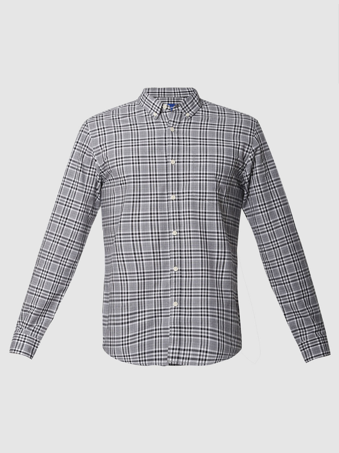 Grey Check Full Sleeves Shirt
