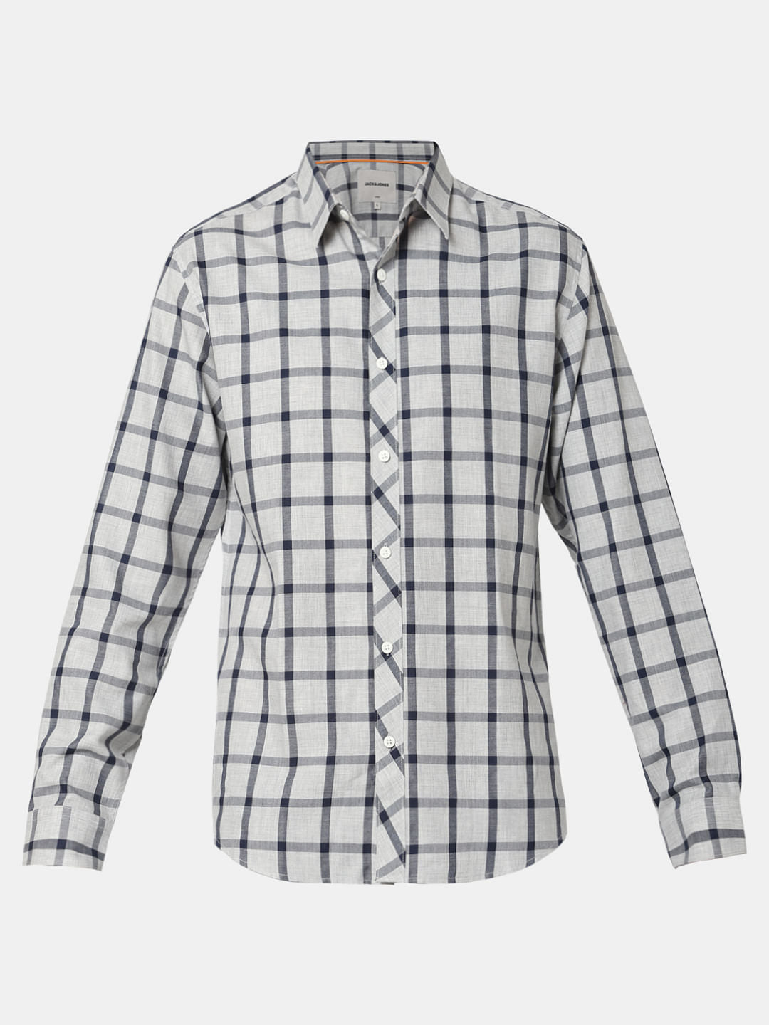 Light Grey Check Full Sleeves Shirt