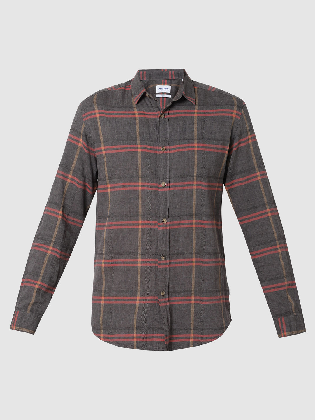 Grey Check Full Sleeves Shirt