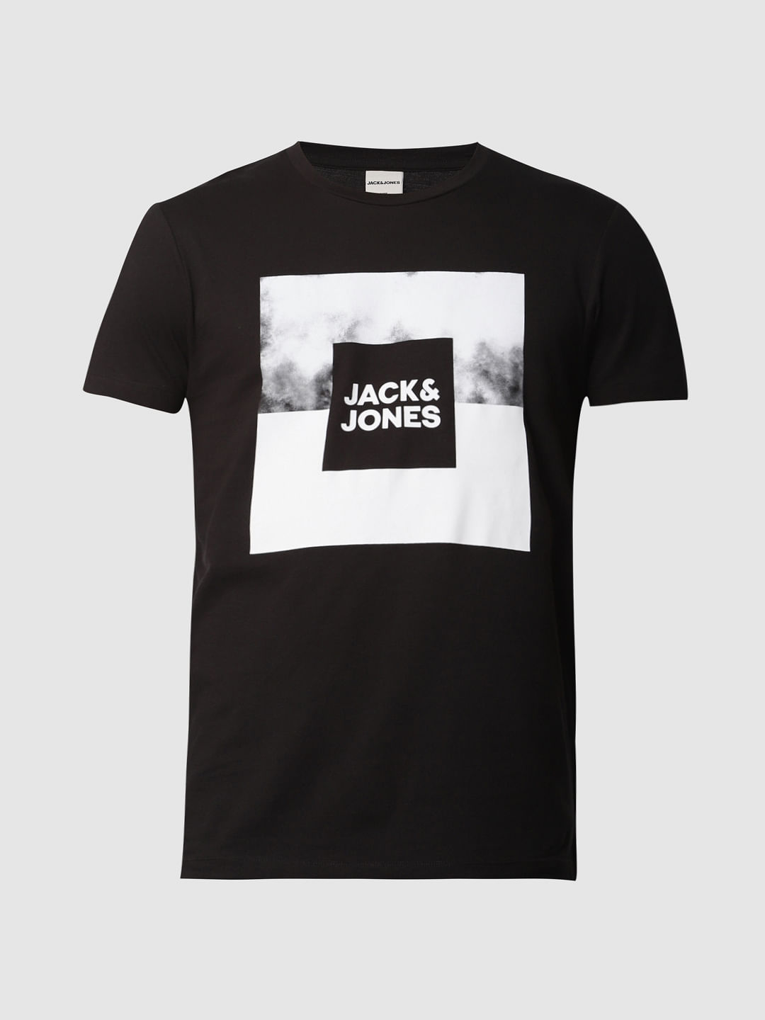 Black Logo Print Crew Neck T-shirt