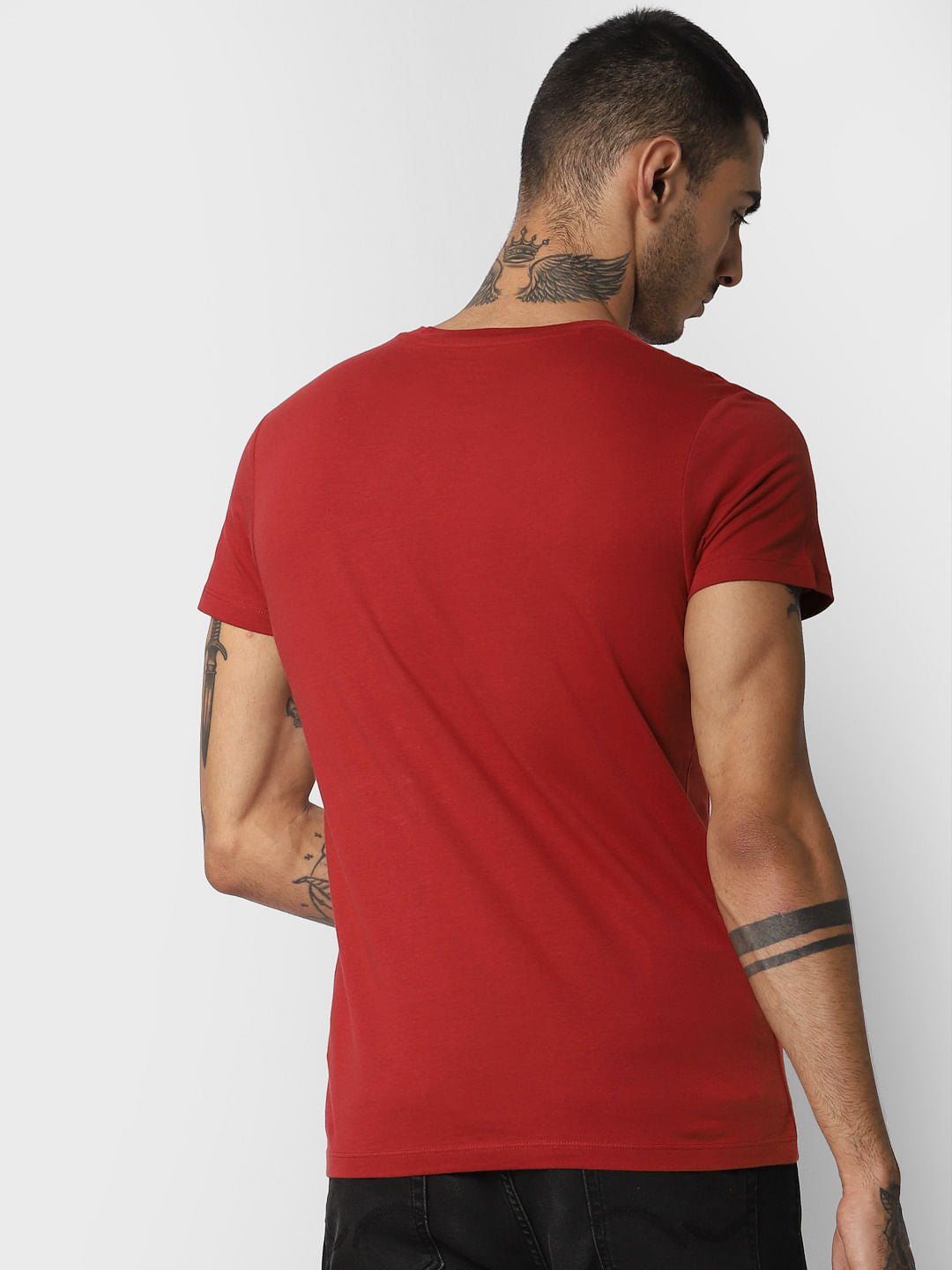 Red Graphic Print Crew Neck T-shirt