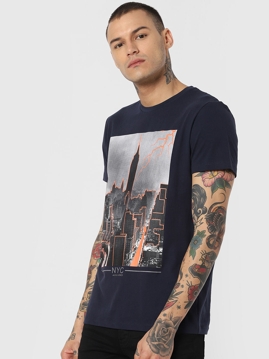 Blue Ny City Graphic Crew Neck T-Shirt