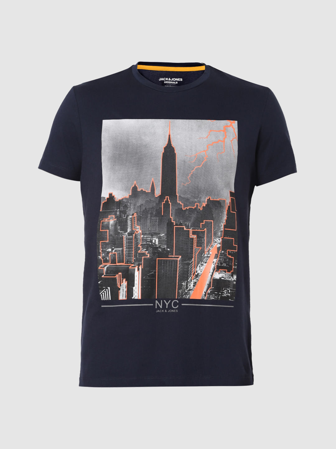 Blue Ny City Graphic Crew Neck T-Shirt