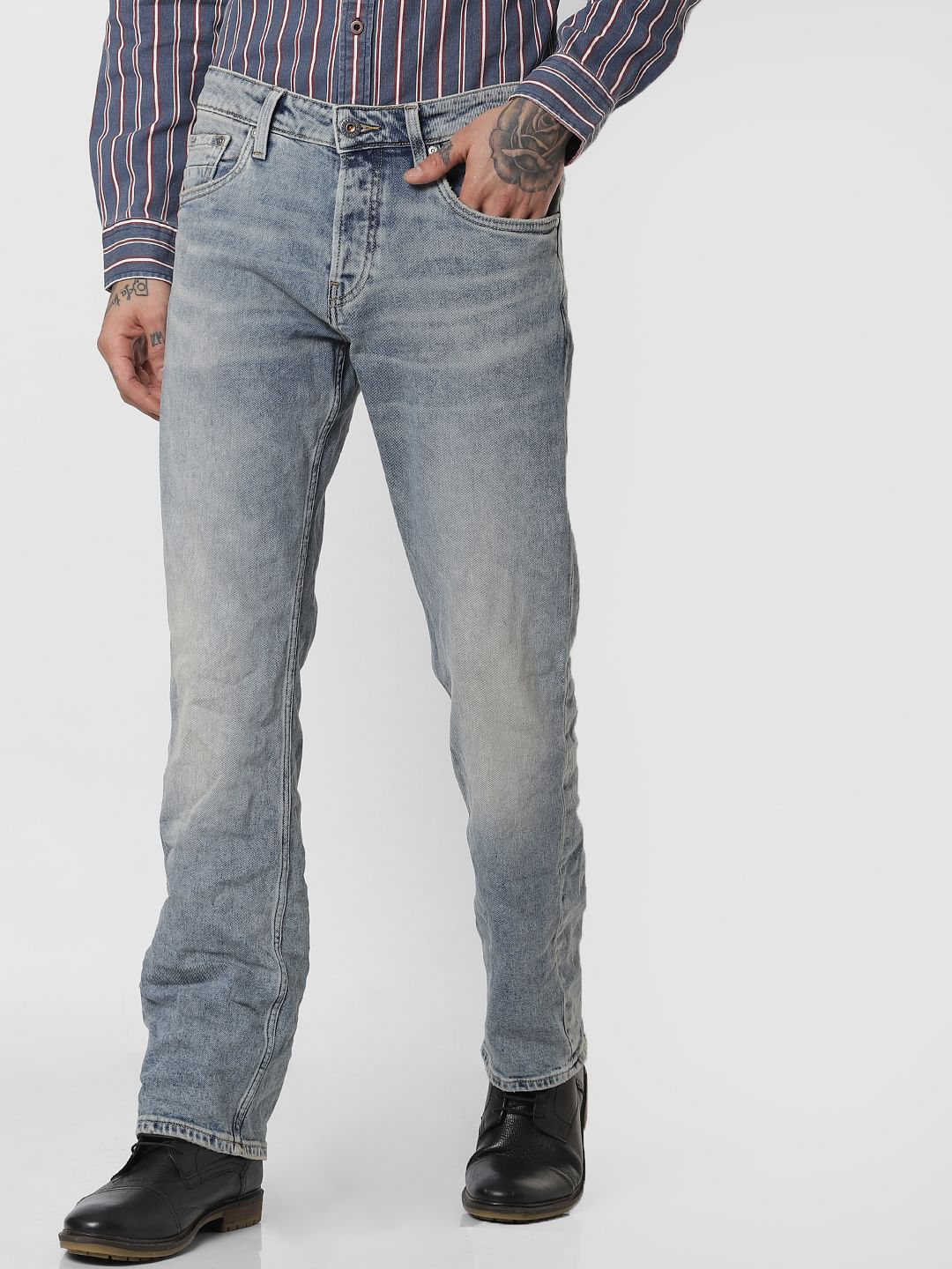 Light Blue Low Rise Clark Regular Fit Jeans
