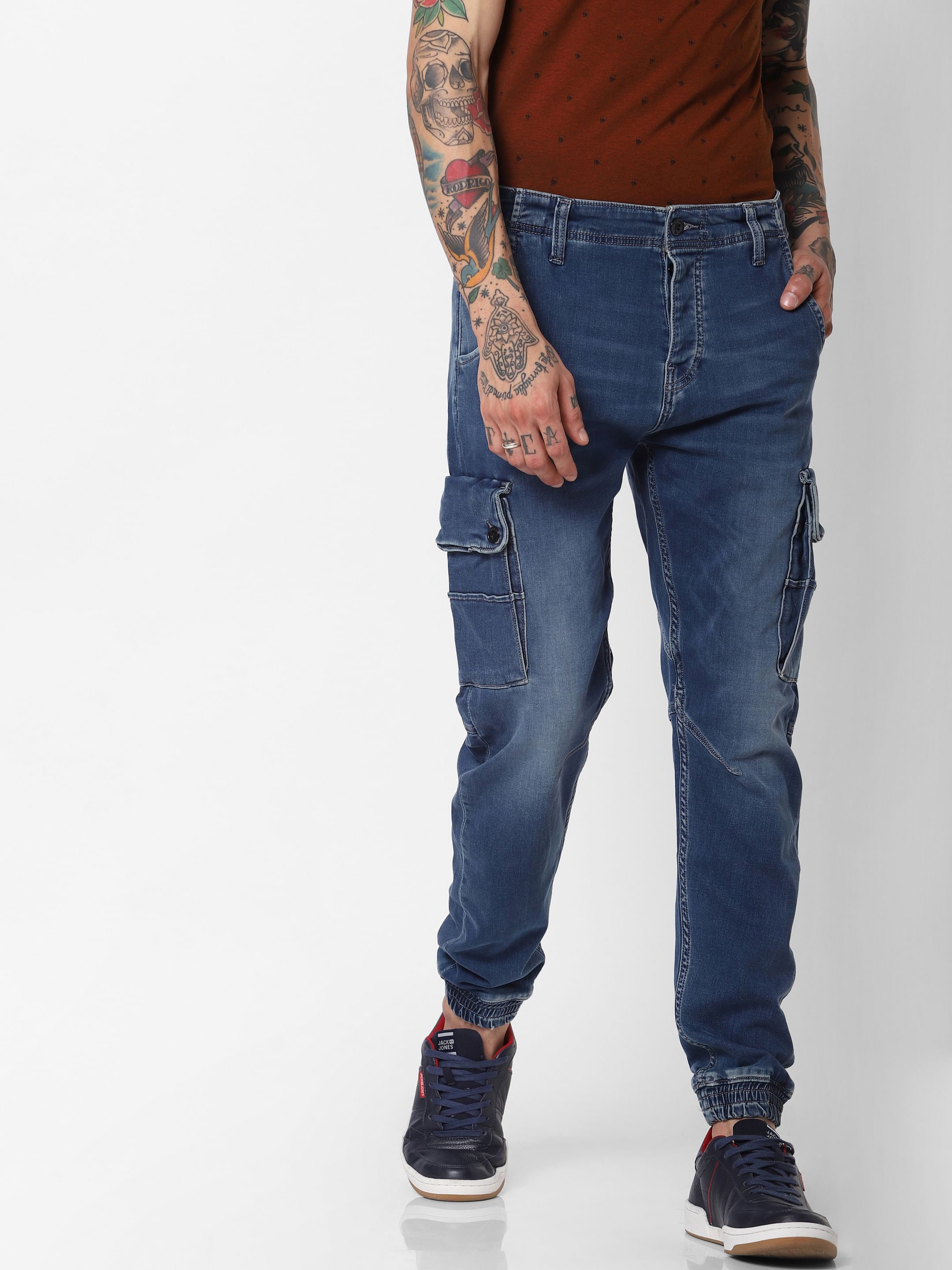 Blue High Rise Indigo Knit Paul Anti Fit Jeans
