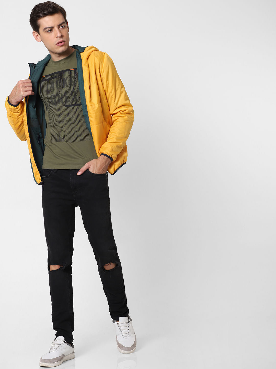Green Graphic Print Crew Neck T-Shirt