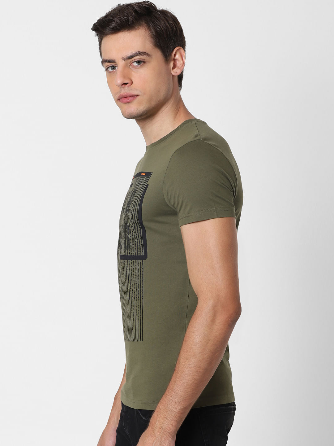Green Graphic Print Crew Neck T-Shirt