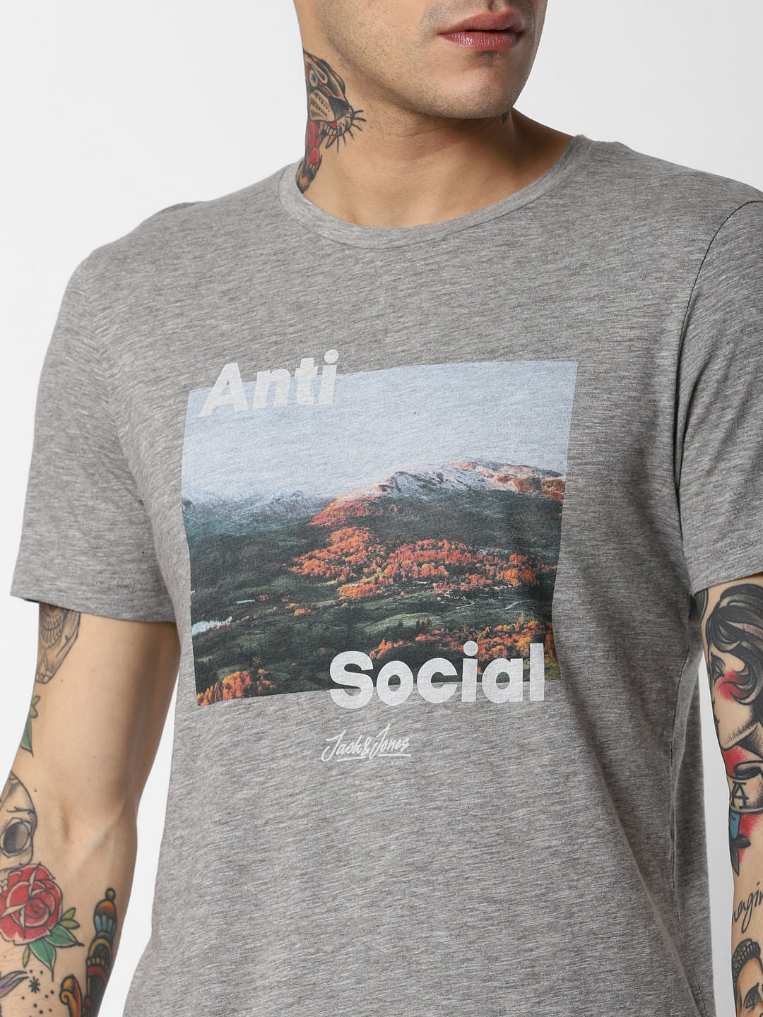 Anti Social Print Crew Neck T-Shirt