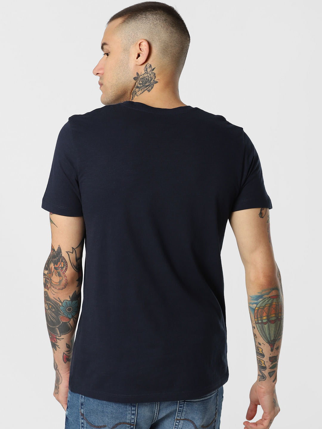 Blue Never Online Print Crew Neck T-Shirt
