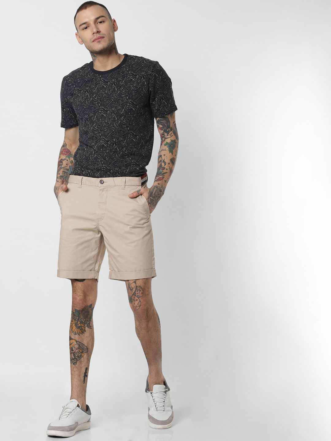 Beige Chino Shorts