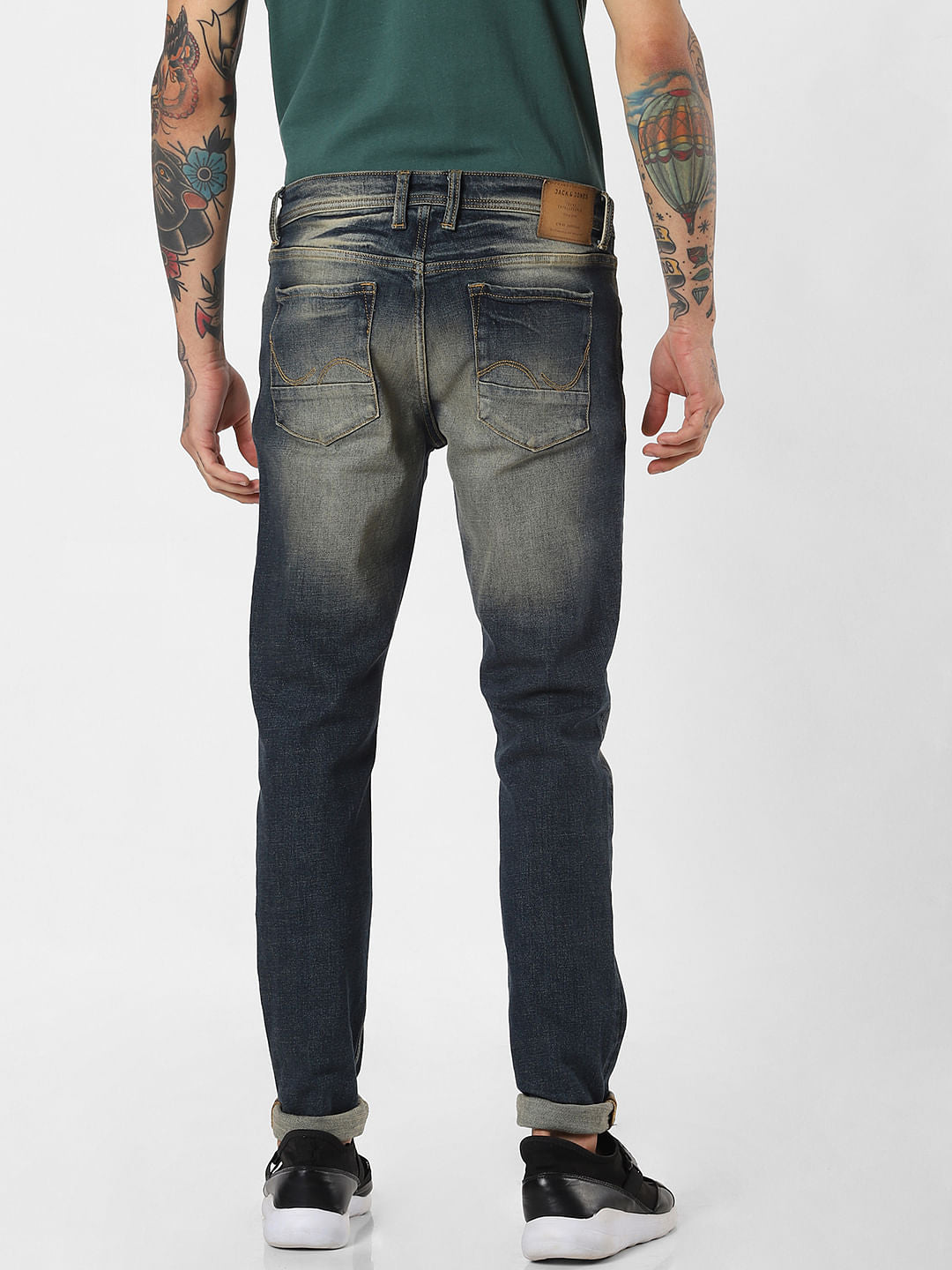 Blue Low Rise Ripped Skinny Jeans