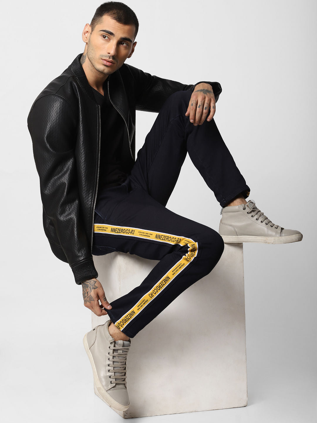 Blue Low Rise Indigo Knit Slim Jeans