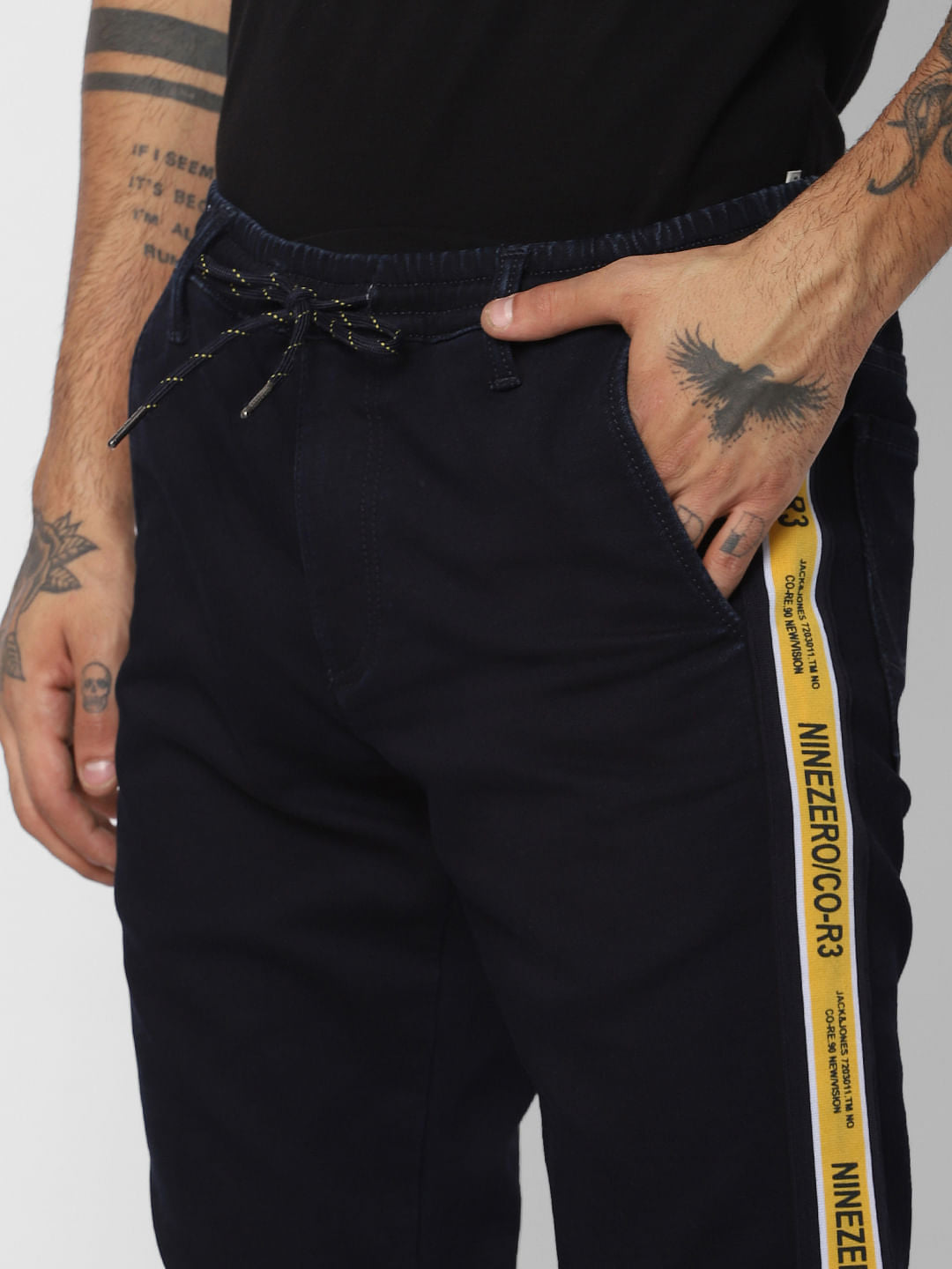 Blue Low Rise Indigo Knit Slim Jeans