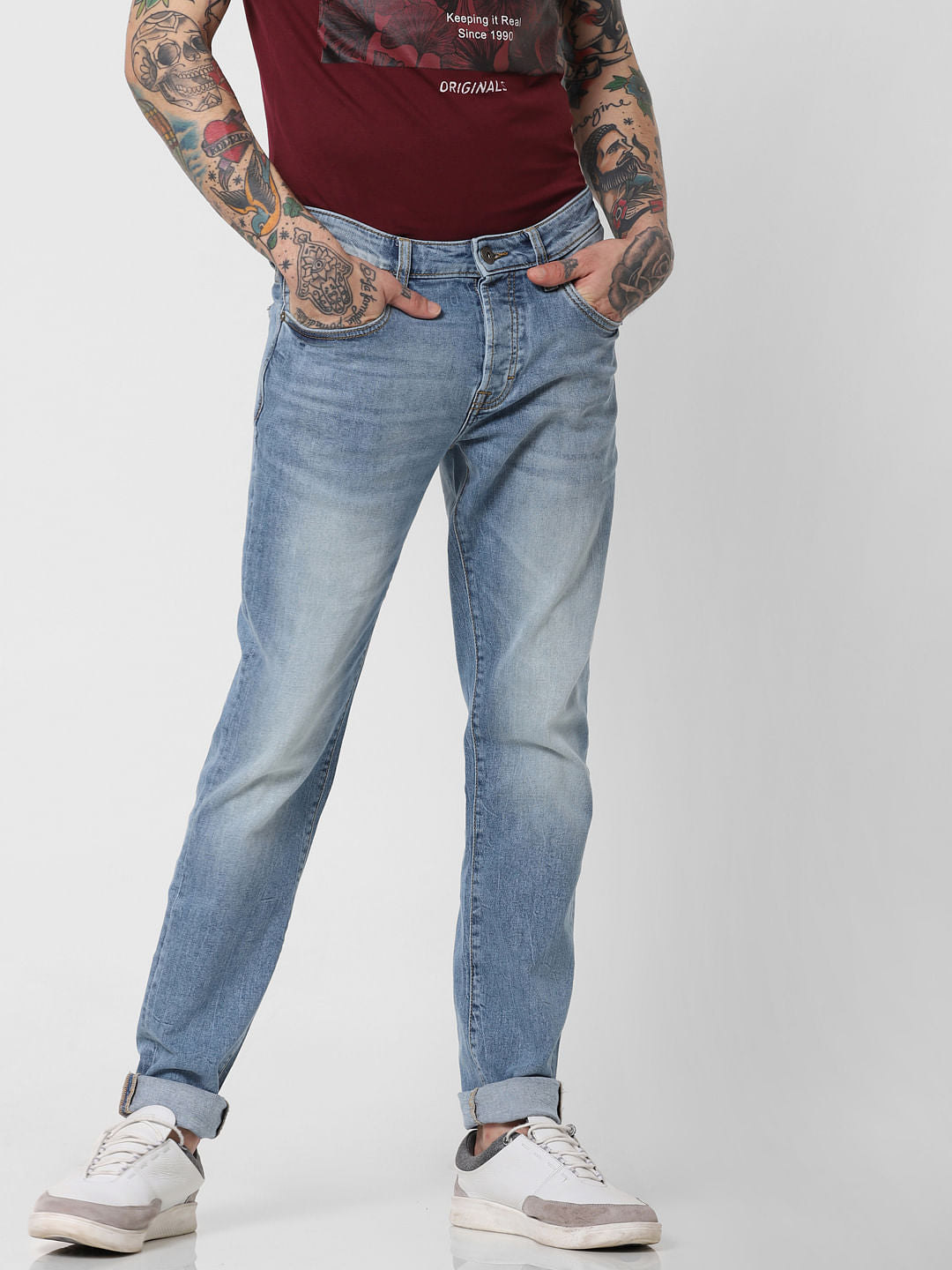Light Blue Low Rise Glenn Slim Fit Jeans