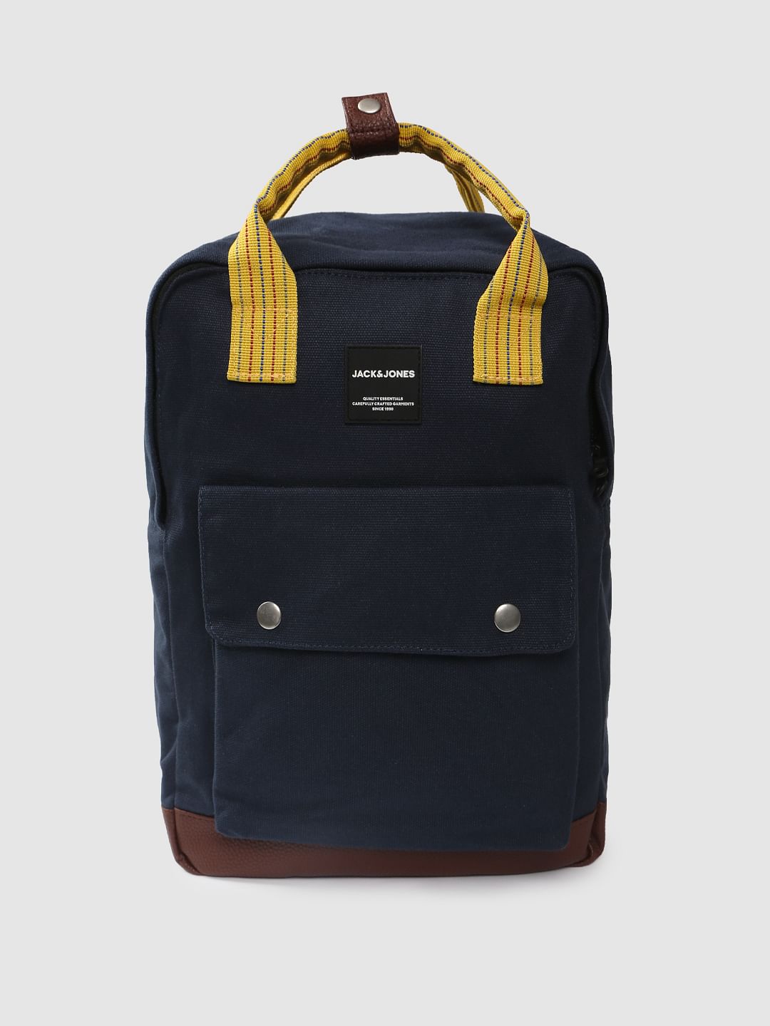 Navy Blue Colourblocked Backpack