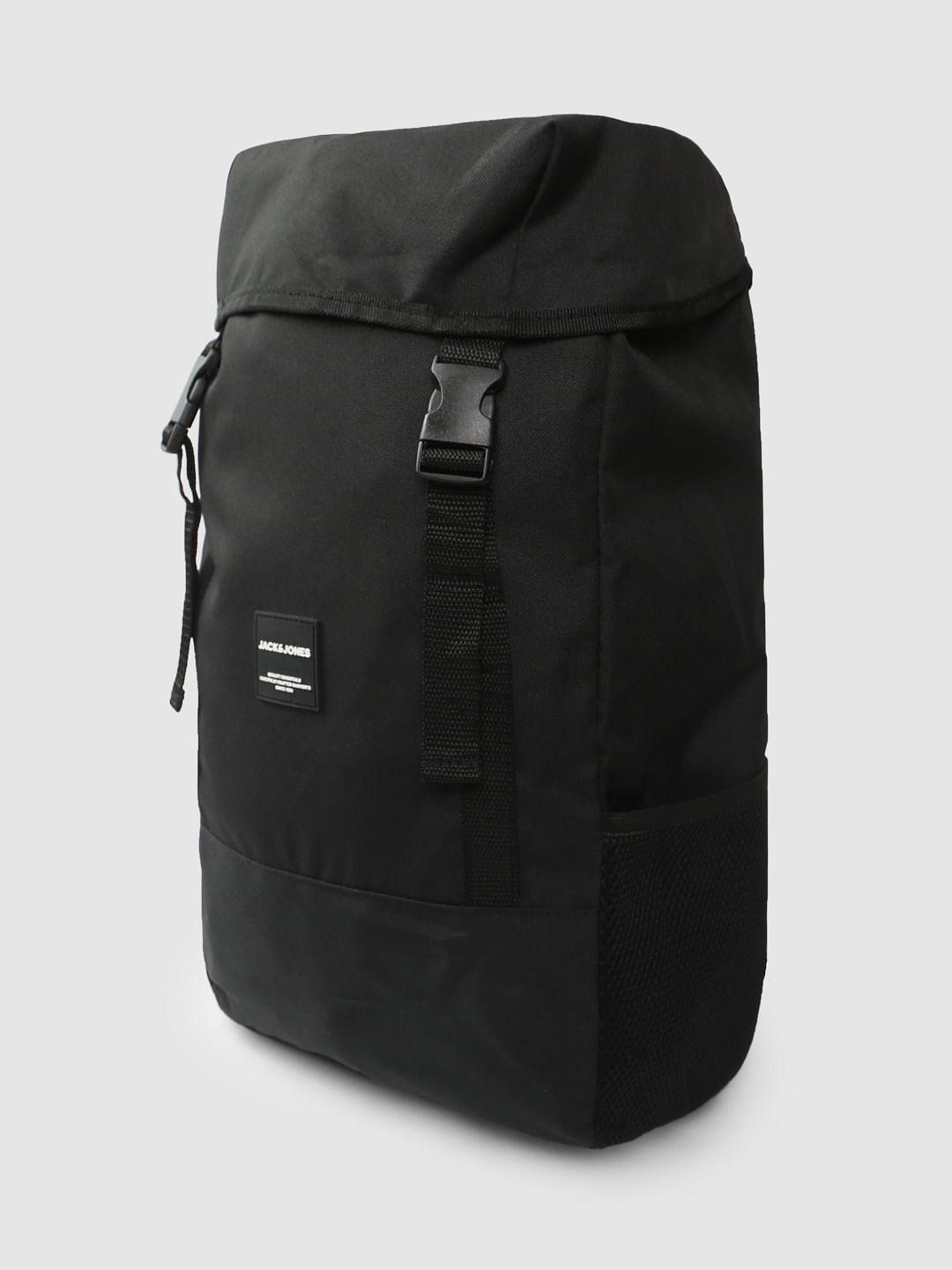 Black Buckle Flap Backpack