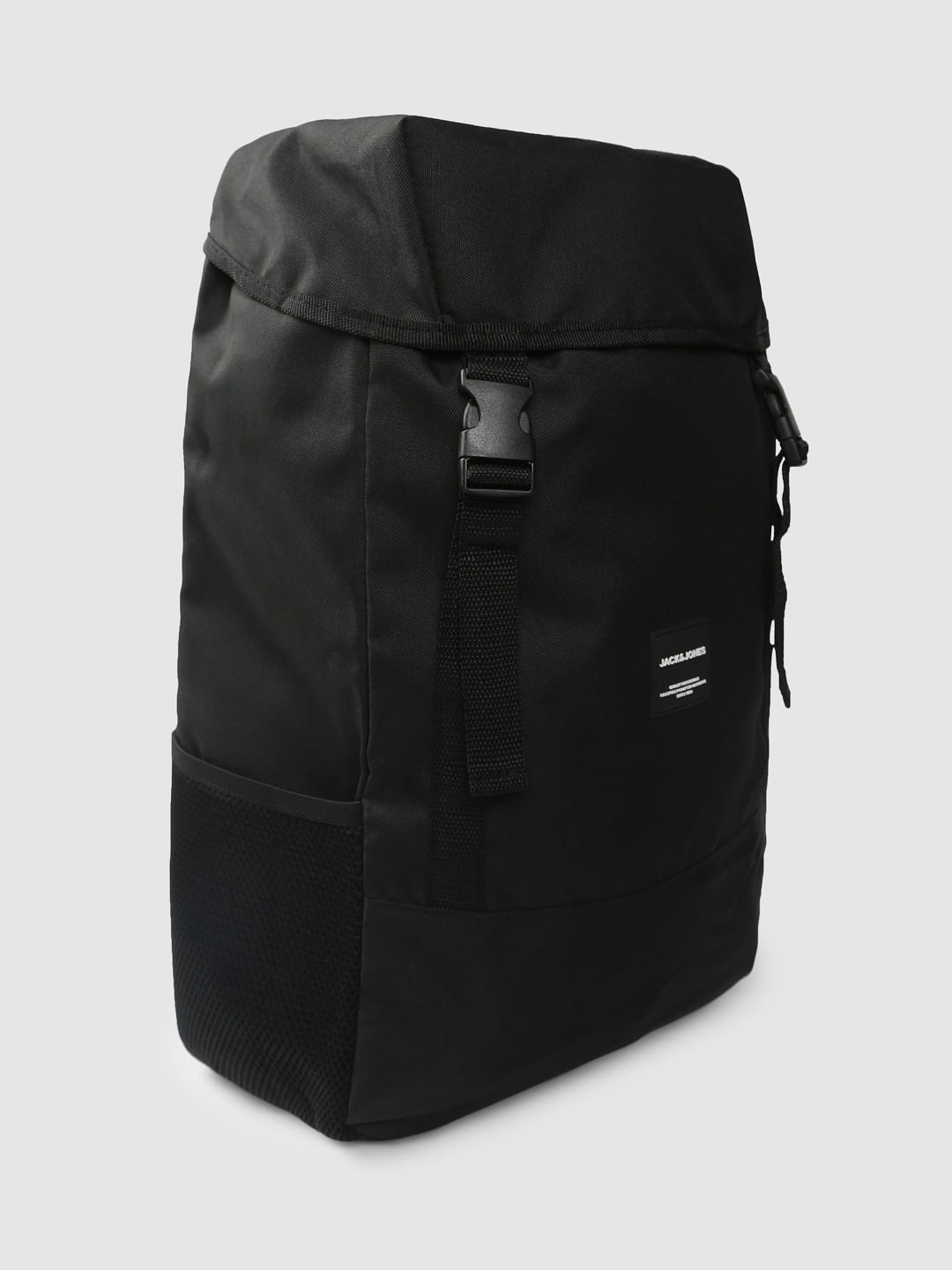 Black Buckle Flap Backpack