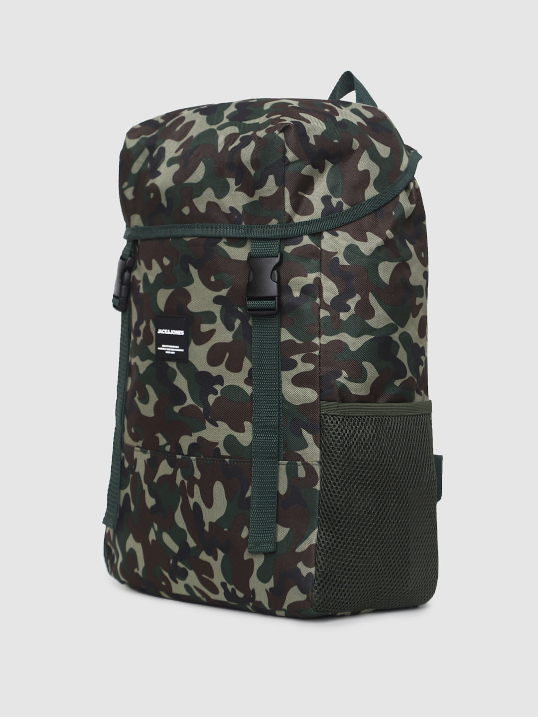 Green Camo Print Backpack