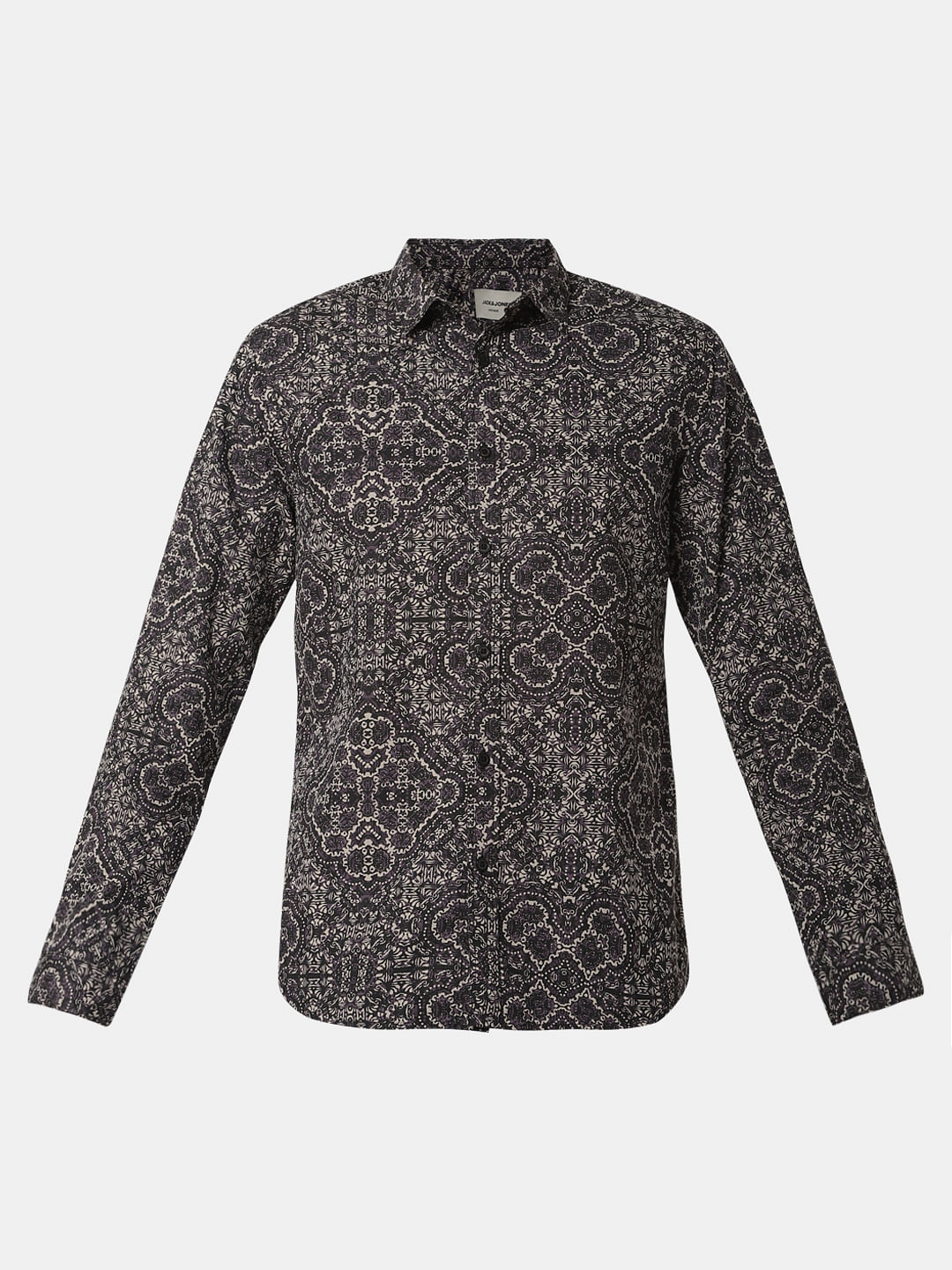 Black All Over Print Full Sleeves Shirt