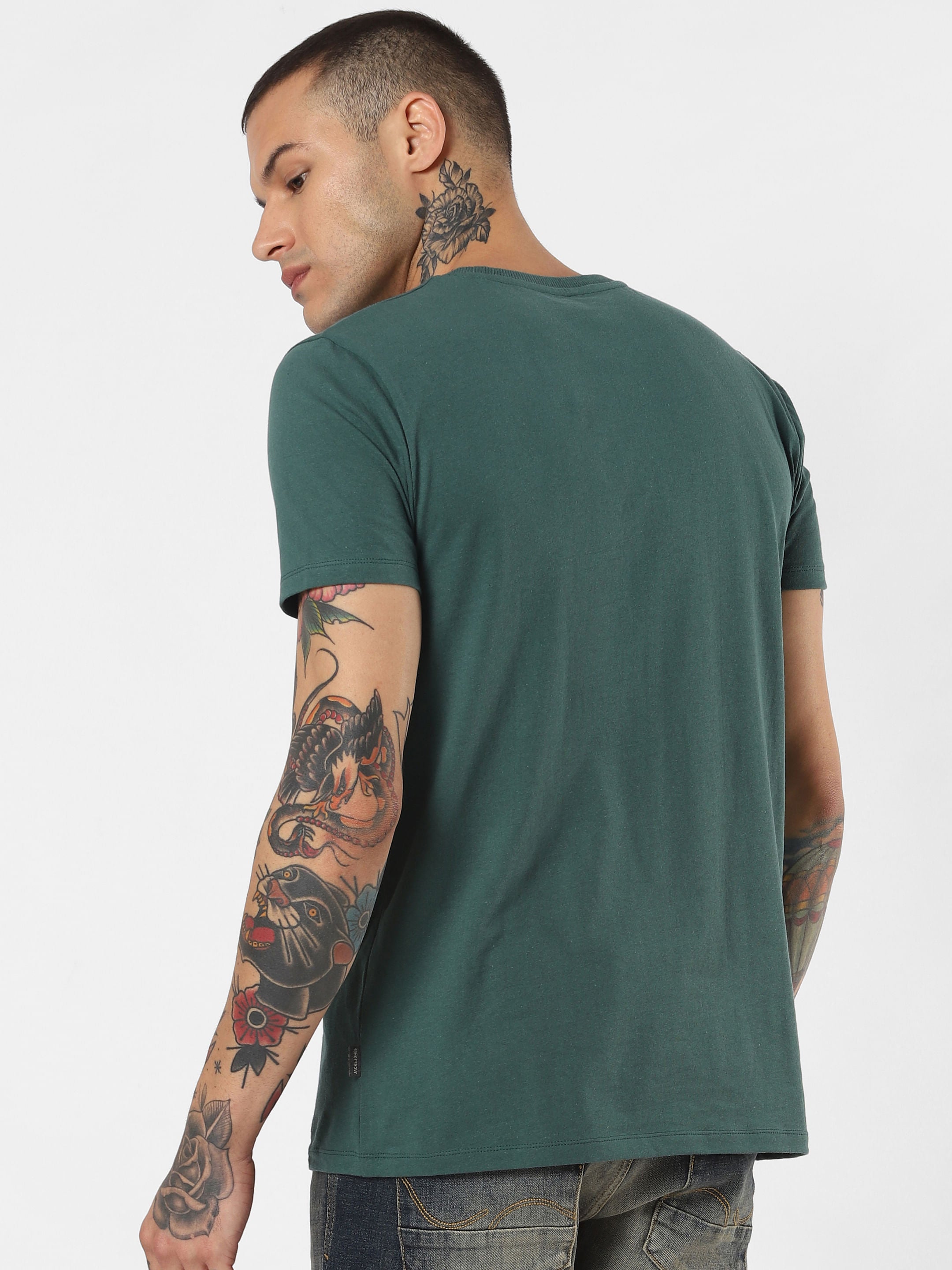 Green Nyc Print Crew Neck T-Shirt