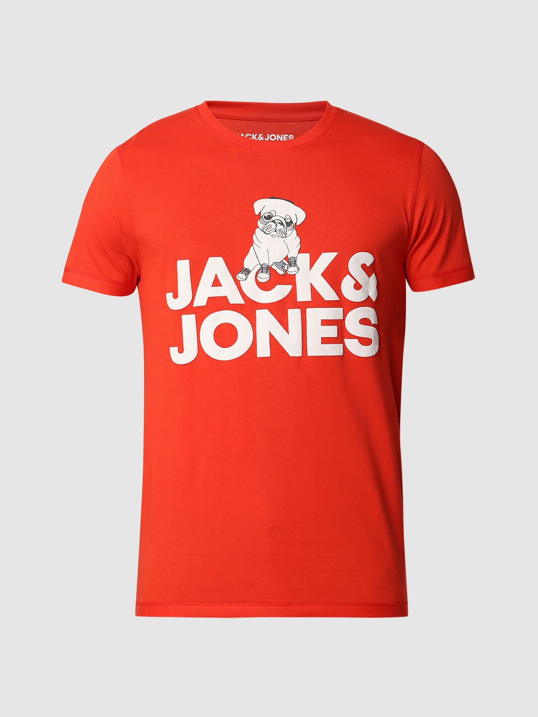 Red Logo Print Crew Neck T-shirt