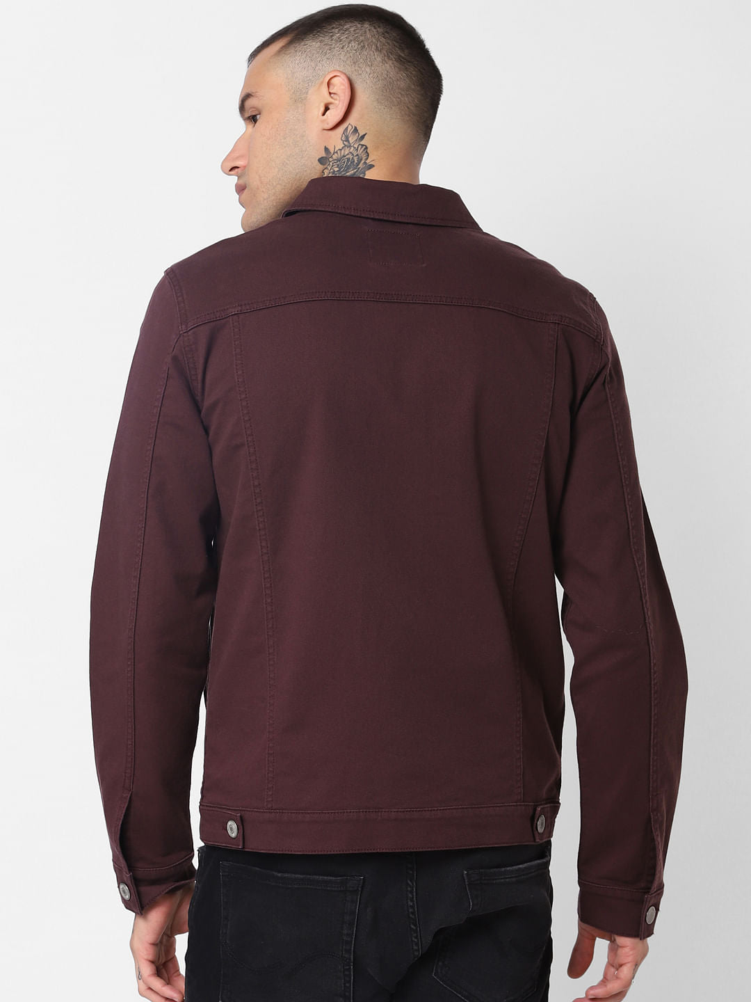 Burgundy Denim Jacket