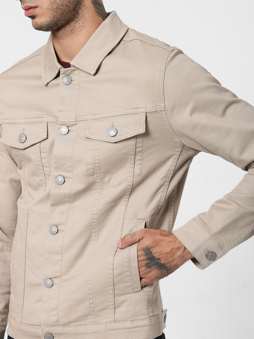 Beige Denim Jacket