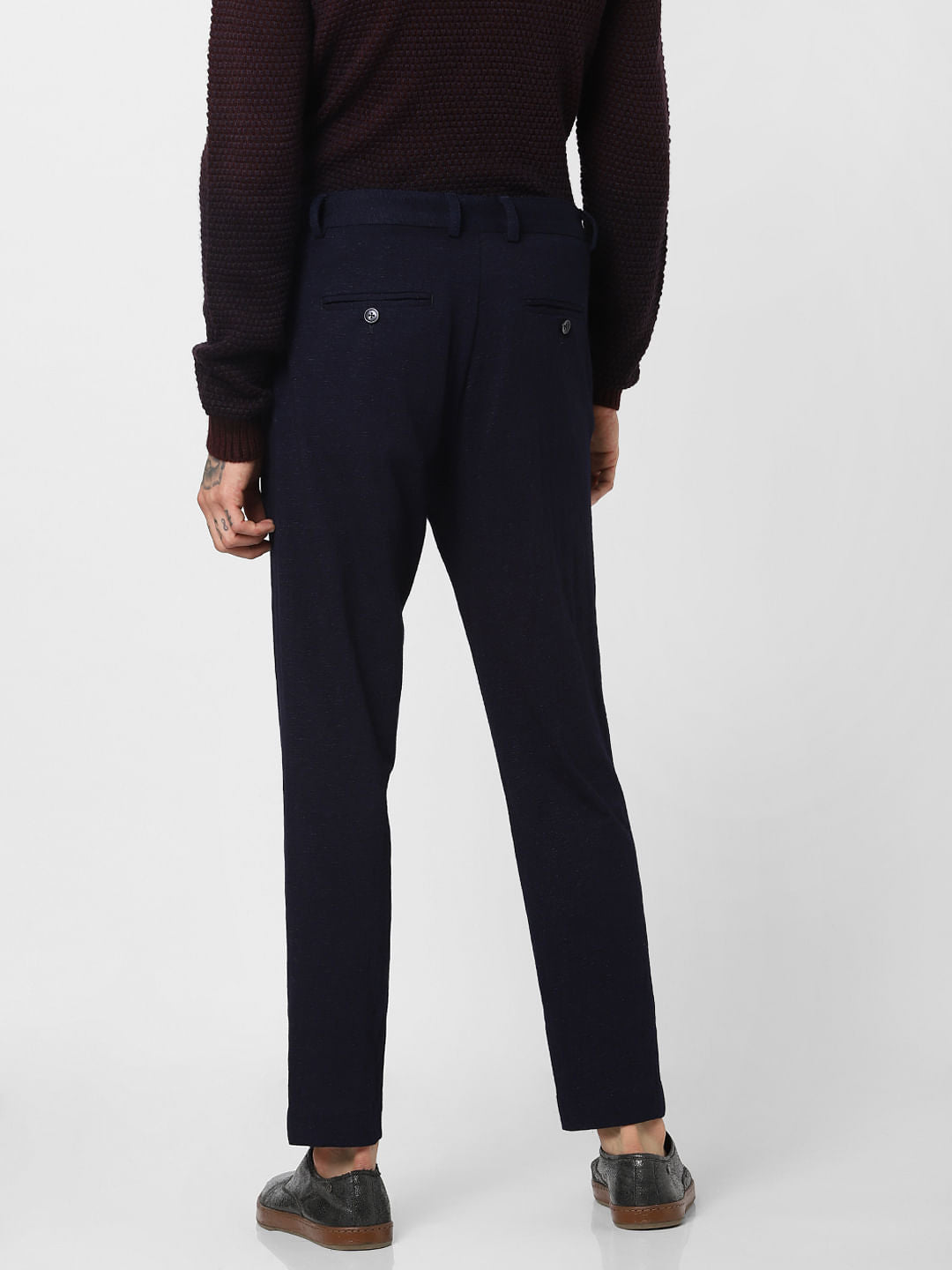 Navy Blue Slim Fit Trousers