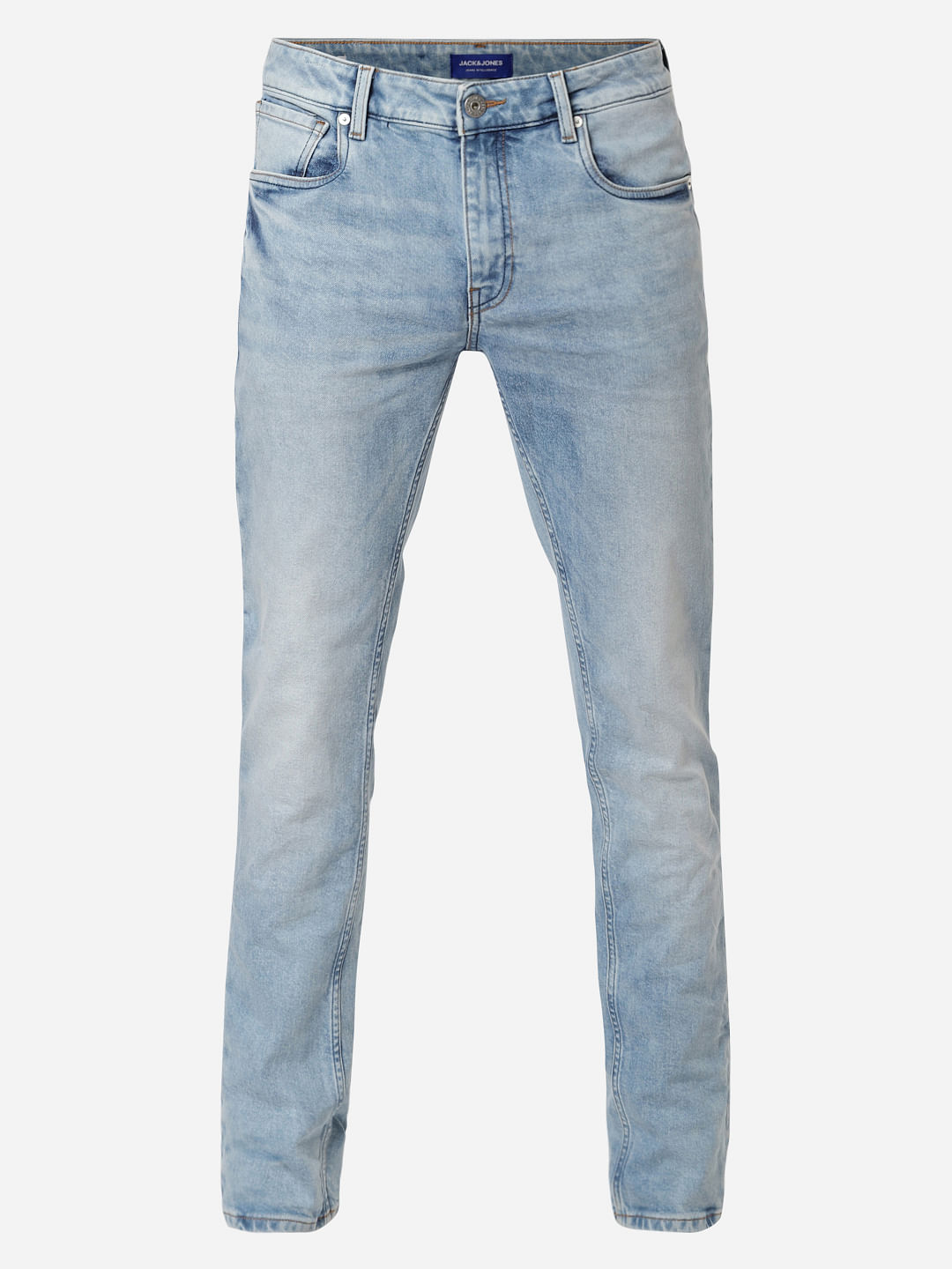 Blue Low Rise Washed Ben Skinny Fit Jeans