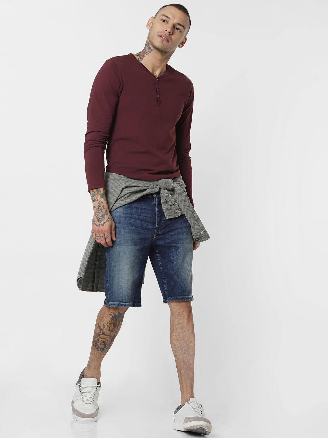 Dark Blue Denim Shorts