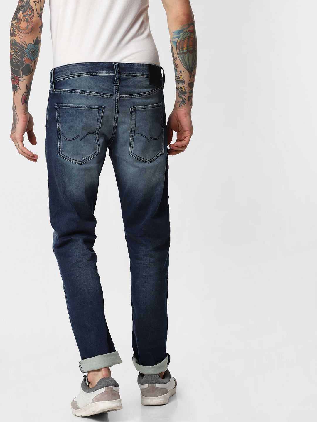 Blue Distressed Glenn Slim Fit Jeans