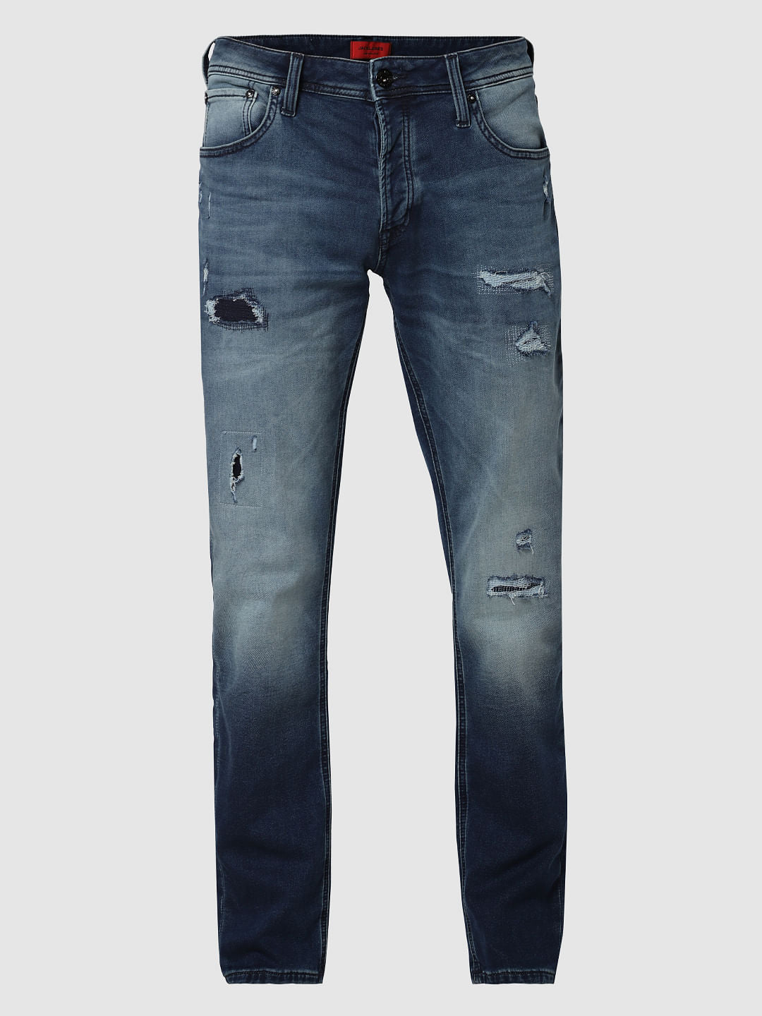 Blue Distressed Glenn Slim Fit Jeans