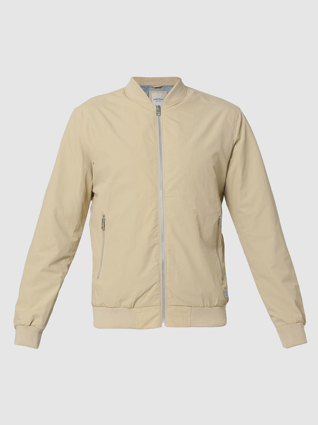 Beige Bomber Jacket
