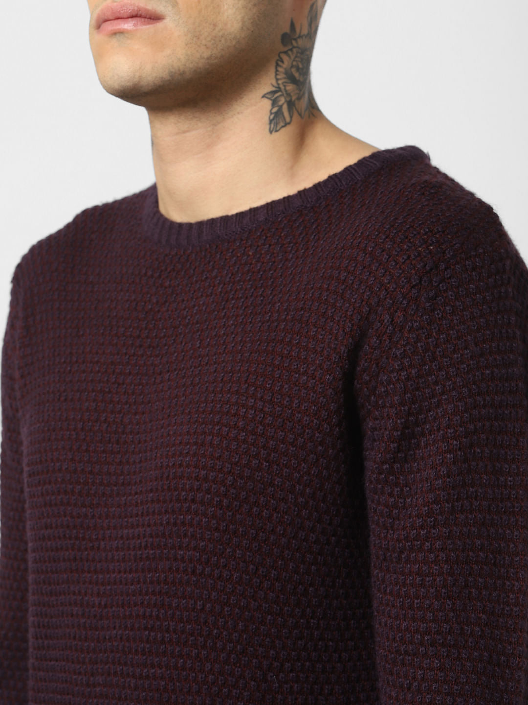 Burgundy Textured Pullover