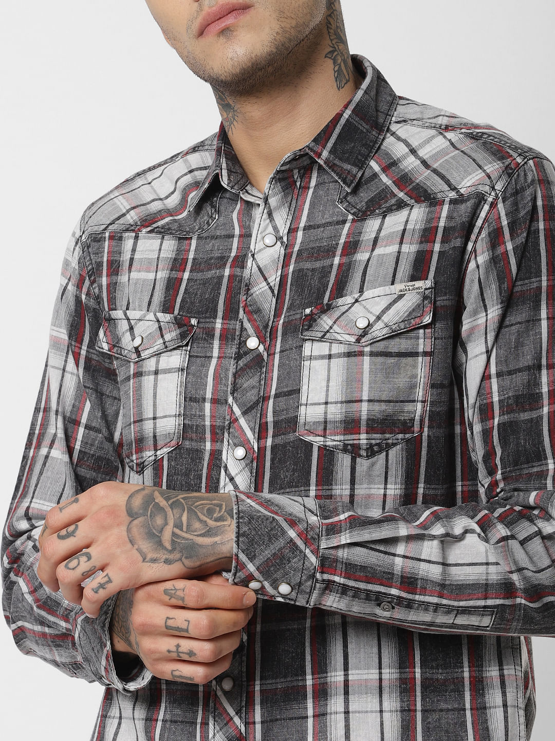 Black Check Full Sleeves Shirt