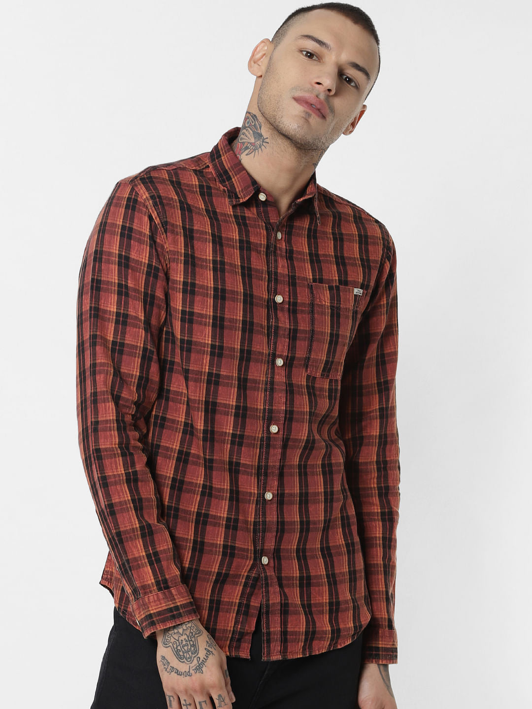 Red Check Full Sleeves Shirt