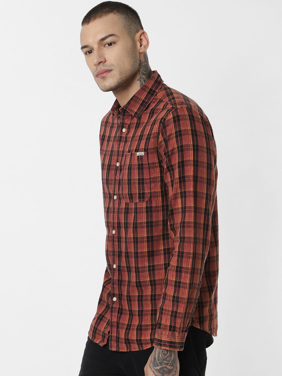 Red Check Full Sleeves Shirt