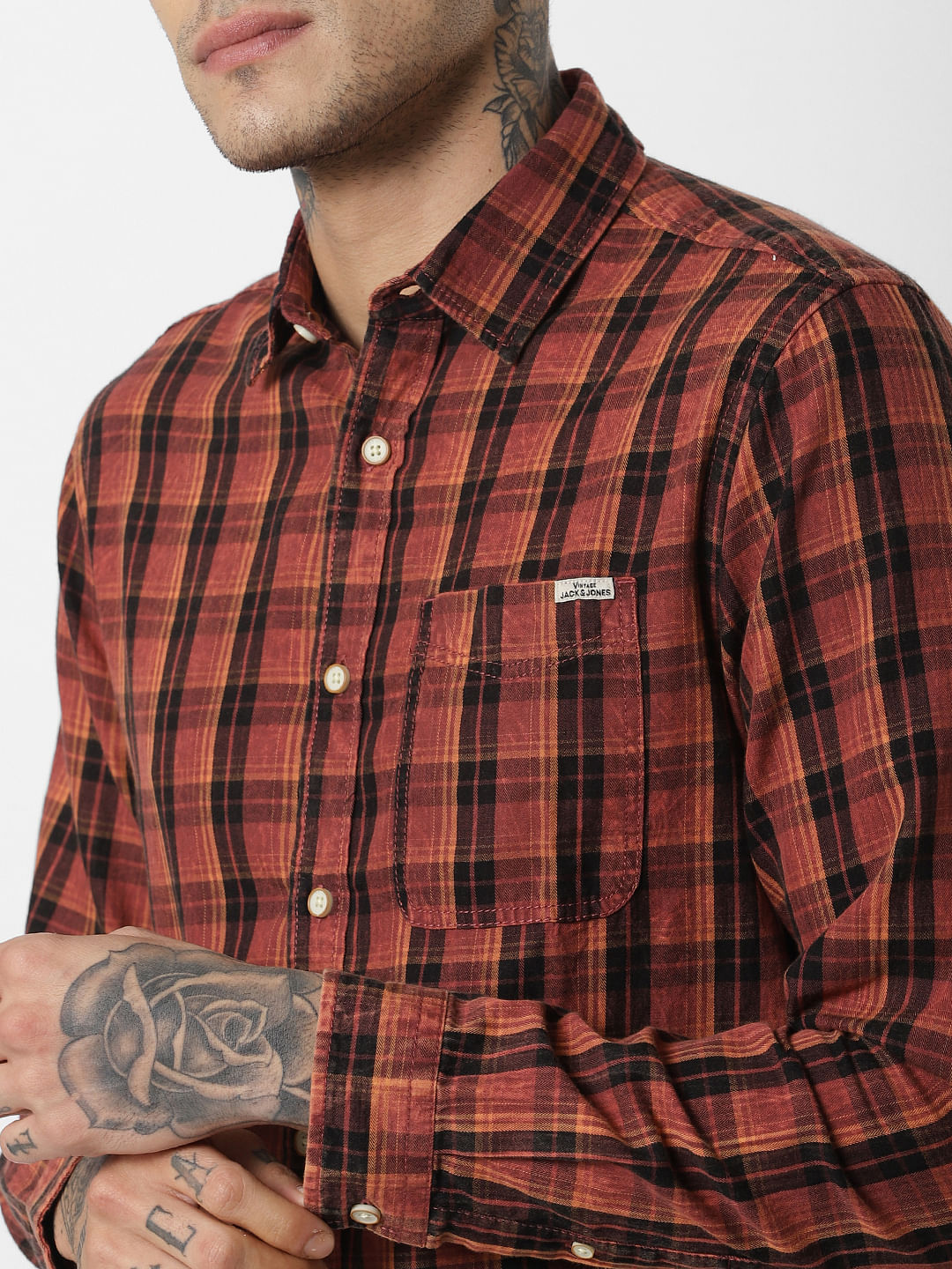 Red Check Full Sleeves Shirt