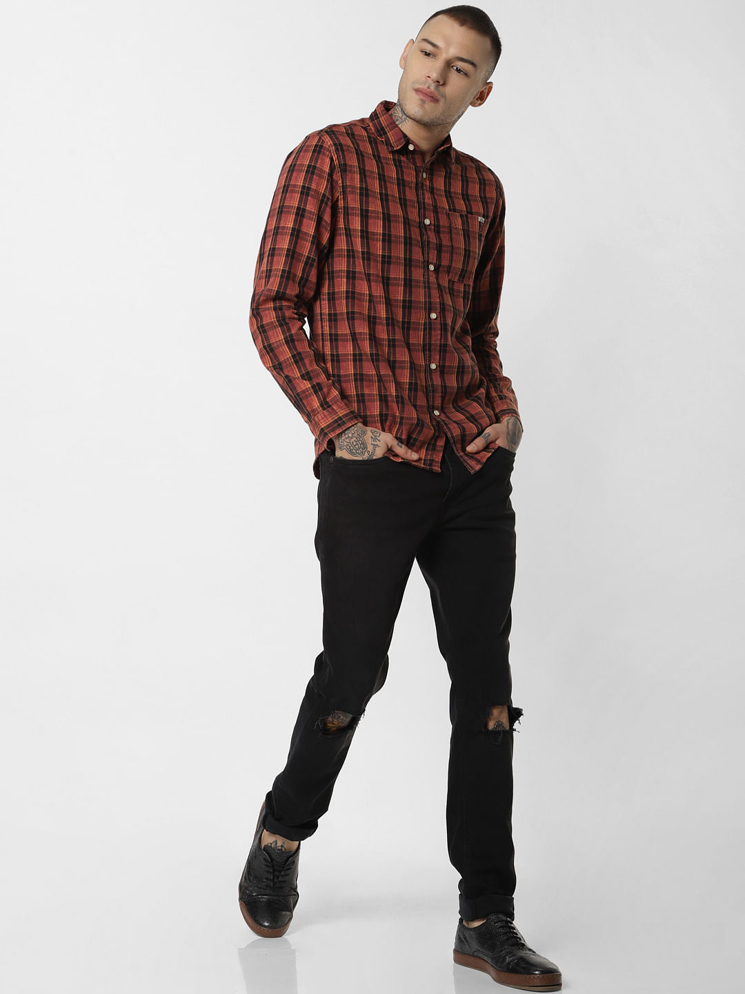Red Check Full Sleeves Shirt