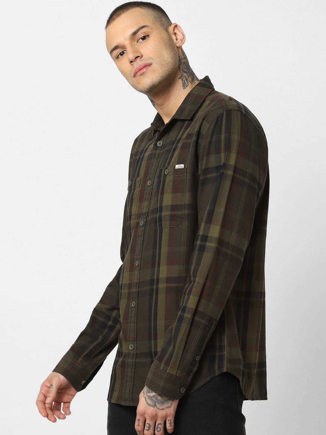 Green Check Full Sleeves Shirt