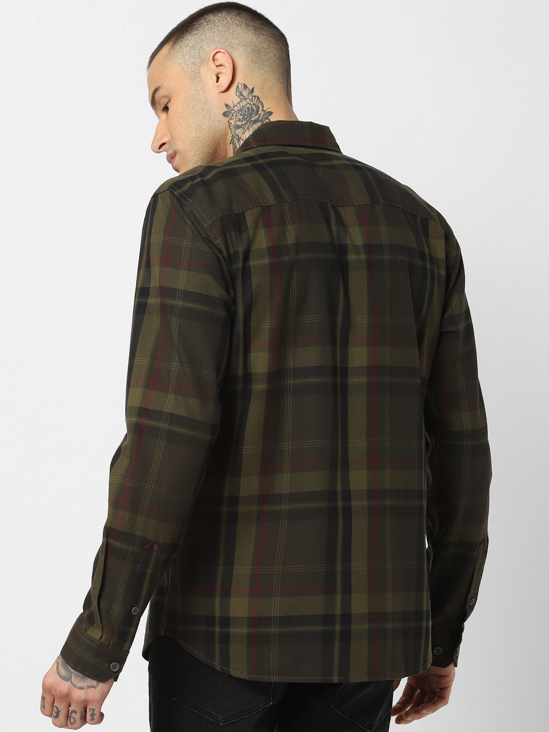 Green Check Full Sleeves Shirt