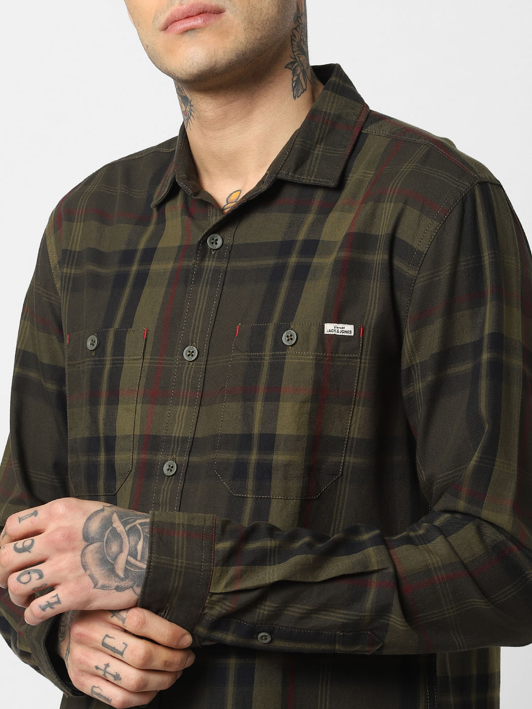 Green Check Full Sleeves Shirt