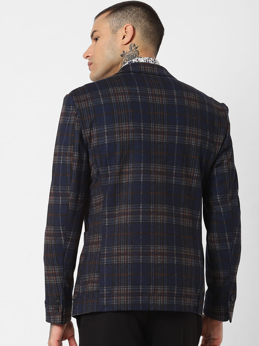 Dark Blue Check Blazer