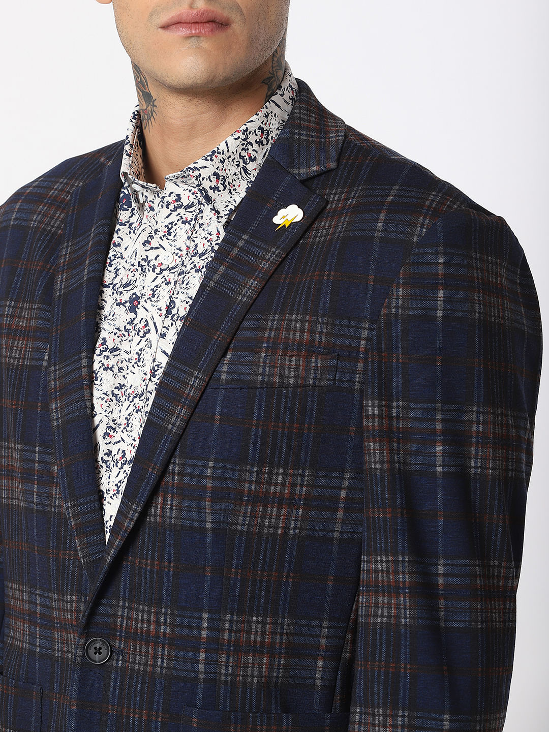Dark Blue Check Blazer