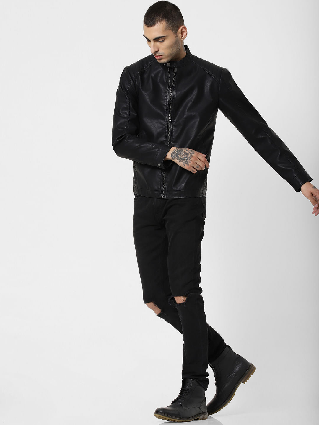 Black Pu Biker Jacket